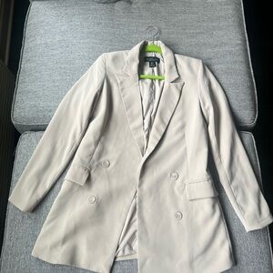 Rachel Zoe Blazer Womens Small Tan Oversized  Casual Suit Jacket Office